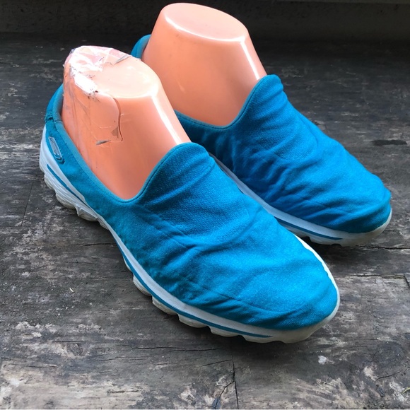 Skechers GOwalk 2 Women’s Aqua Blue Super Sock Sneakers Size 8.5 - Picture 5 of 11